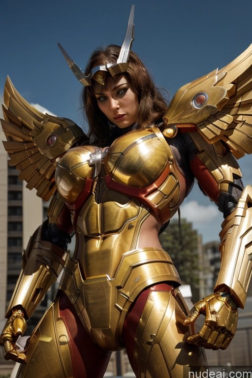 related ai porn images free for Superhero Captain Marvel SuperMecha: A-Mecha Musume A素体机娘 Woman Busty Abs Front View Bodybuilder Muscular Has Wings Angel