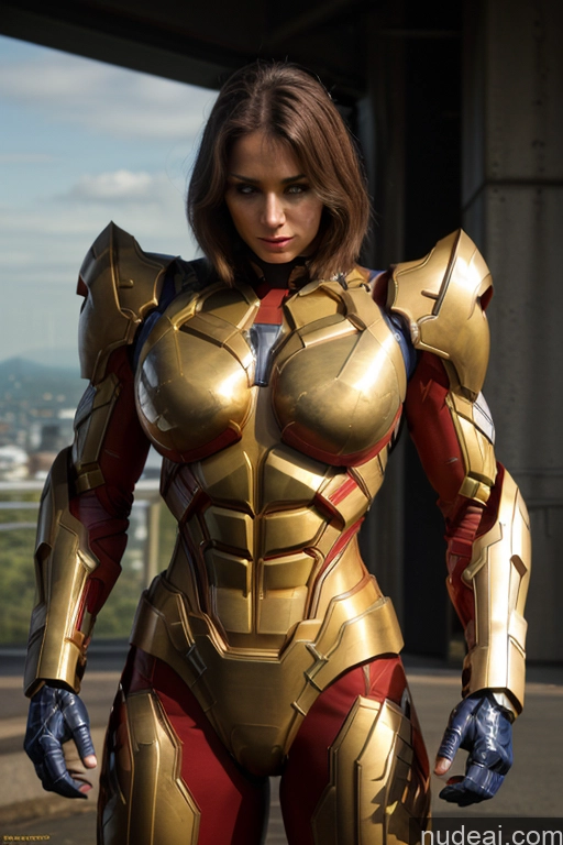 related ai porn images free for Superhero Captain Marvel SuperMecha: A-Mecha Musume A素体机娘 Woman Busty Abs Front View Bodybuilder Muscular Has Wings Angel Blonde