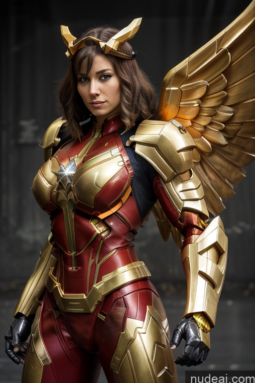 related ai porn images free for Superhero Captain Marvel SuperMecha: A-Mecha Musume A素体机娘 Woman Busty Abs Front View Bodybuilder Muscular Has Wings Angel