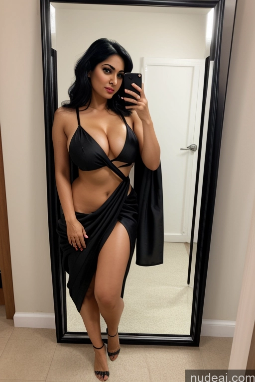 related ai porn images free for Indian Mirror Selfie Changing Room Front View Sari Partially Nude Detailed Black Hair Seductive 30s Perfect Boobs Beautiful Busty One Woman Miss Universe Model