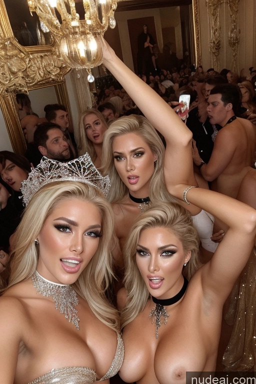 related ai porn images free for Miss Universe Model Huge Boobs 20s Two Several Party Mirror Selfie Blonde Shocked Close-up View Choker Topless Nude