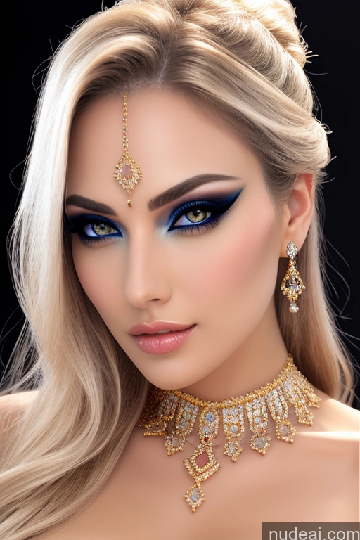 ai nude image of a close up of a woman with a necklace and earrings pics of Diamond Jewelry Gold Jewelry Elemental Series - Ice Snow