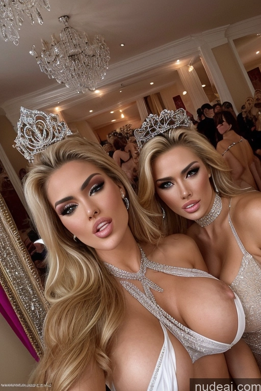 related ai porn images free for Miss Universe Model Huge Boobs 20s Two Several Party Mirror Selfie Blonde Shocked Close-up View Choker Topless