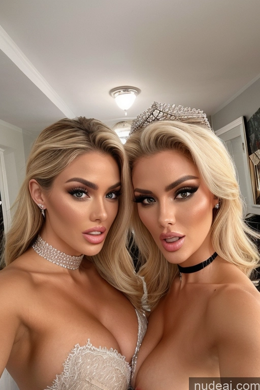 related ai porn images free for Miss Universe Model Huge Boobs 20s Two Several Party Mirror Selfie Shocked Close-up View Choker Nude Topless Blonde