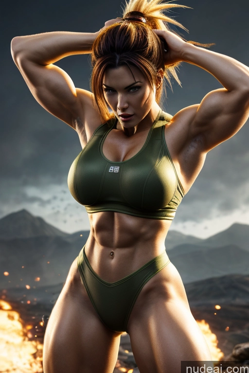 related ai porn images free for Muscular Front View Busty Woman Cosplay Super Saiyan Neon Lights Clothes: Yellow Neon Lights Clothes: Orange Science Fiction Style Battlefield Cyborg