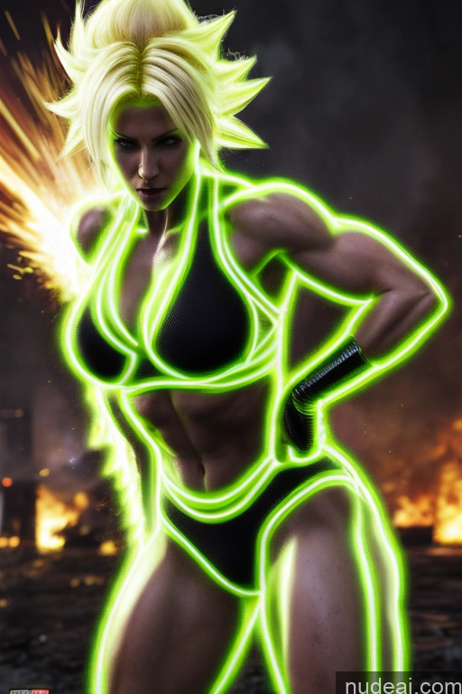 related ai porn images free for Super Saiyan Busty Muscular Front View Cyborg Woman Science Fiction Style Neon Lights Clothes: Yellow Blonde Battlefield Neon Lights Clothes: Green