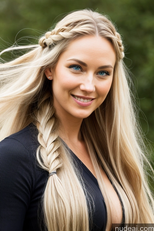 ai nude image of blonde woman with long hair braided into a braid pics of Huge Boobs Busty Fairer Skin Happy Blonde Braided Big Hips Long Hair Scandinavian Front View Partially Nude Soft + Warm