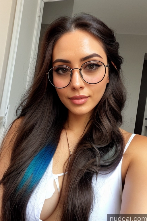 related ai porn images free for Woman One Perfect Boobs Glasses Beautiful Long Hair 18 Ginger Braided Asian Mirror Selfie Front View Crop Top