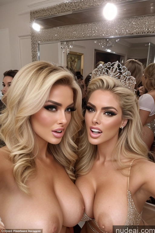 related ai porn images free for Miss Universe Model Huge Boobs 20s Two Several Party Mirror Selfie Blonde Close-up View Shocked