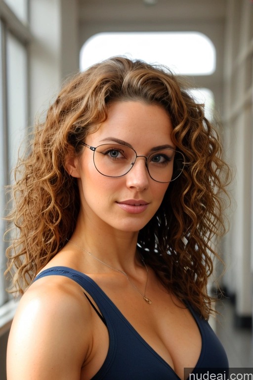 ai nude image of there is a woman with glasses and a bra top posing for a picture pics of Sorority Wife Or Girlfriend Perfect Boobs Beautiful Glasses Perfect Body Curly Hair 18 Brunette Ginger Ponytail School Hallway Short Shorts Shirt Pokies Cleavage Jewelry Huge Boobs