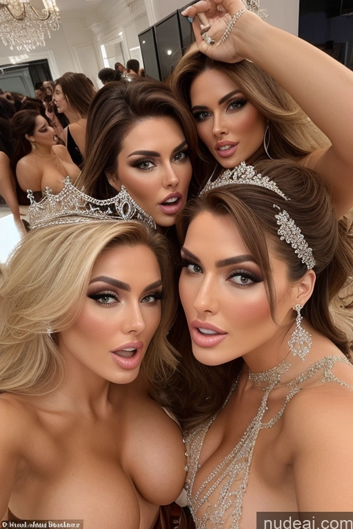 related ai porn images free for Miss Universe Model Huge Boobs 20s Two Several Party Mirror Selfie Blonde Close-up View Shocked Front View Brunette