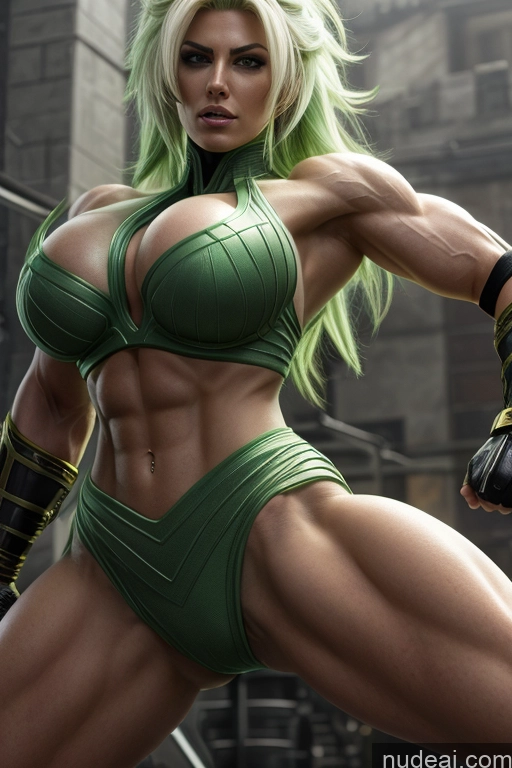 related ai porn images free for Super Saiyan Science Fiction Style Woman Busty Neon Lights Clothes: Green Front View Green Hair Muscular Cosplay Cyborg Battlefield Several Two Neon Lights Clothes: Orange Neon Lights Clothes: Red