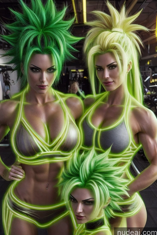 related ai porn images free for Super Saiyan Busty Neon Lights Clothes: Green Front View Green Hair Muscular Several Two Neon Lights Clothes: Yellow Science Fiction Style Woman