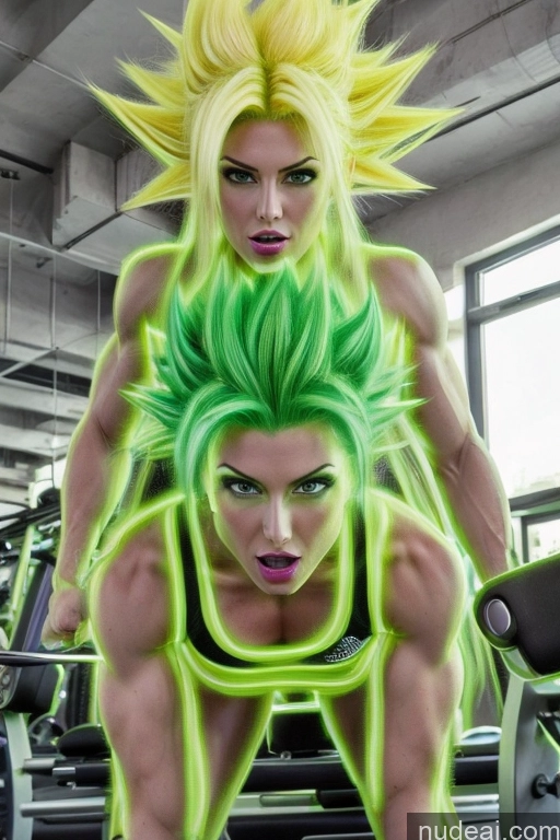 related ai porn images free for Super Saiyan Busty Neon Lights Clothes: Green Front View Green Hair Muscular Several Two Neon Lights Clothes: Yellow Science Fiction Style Woman