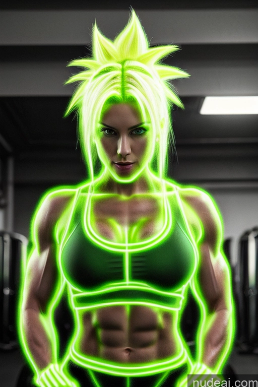 related ai porn images free for Super Saiyan Busty Neon Lights Clothes: Green Front View Green Hair Muscular Neon Lights Clothes: Yellow Science Fiction Style Woman