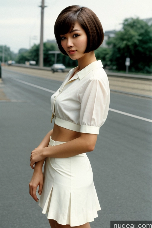 ai nude image of there is a woman standing on the side of the road pics of Sorority Skinny Small Tits Short Small Ass 18 Asian Japanese Filipina Film Photo Skin Detail (beta) Kilt Long Skirt Chemise Sailor Thigh Socks Transparent Detailed Military Bus Street Train Blouse Bobcut Short Hair 60s