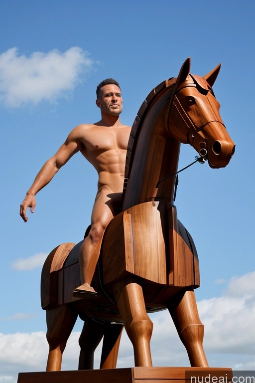 related ai porn images free for Cyborg Wooden Horse Looking At Sky