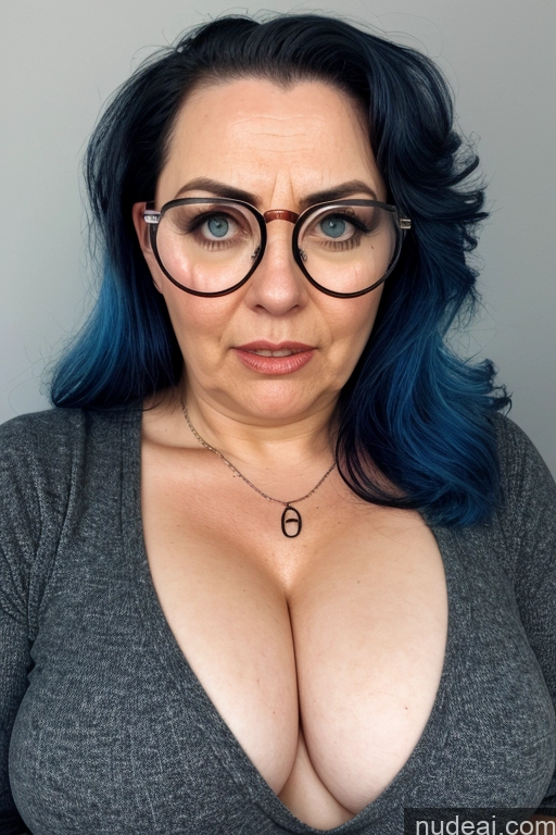 ai nude image of arafed woman with glasses and a necklace with a necklace on her neck pics of Milf Pubic Hair German British Pose Standing Thigh Sex Nude White Hair Huge Boobs 70s Thick Angry Big Hips Tall Glasses Front View