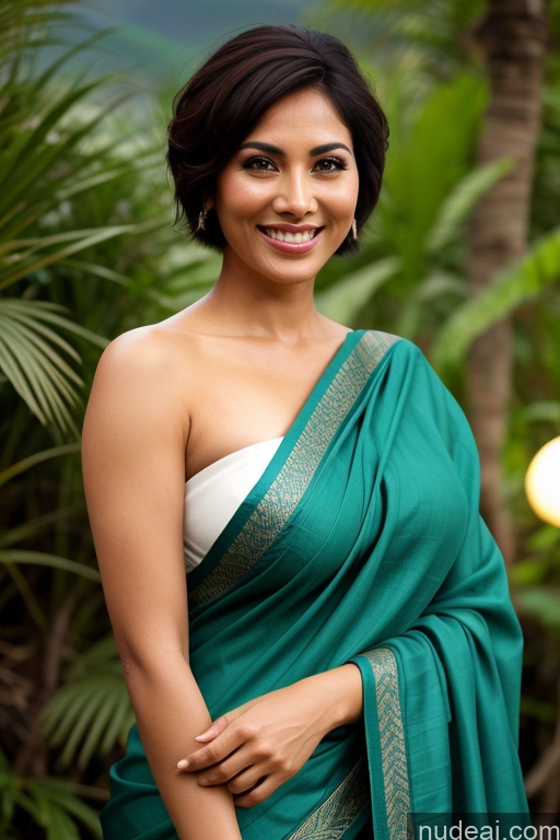 ai nude image of araffe woman in a green sari smiling for the camera pics of Jungle Fairer Skin Straight Mountains Lake Black Hair Indonesian Woman Indian Pubic Hair Small Tits Hair Bun Polynesian Seductive Sexy Face Happy 50s Sari Painting Short Hair Front View