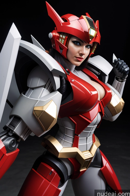 related ai porn images free for Power Rangers Cosplay Woman Busty Muscular Front View SuperMecha: A-Mecha Musume A素体机娘