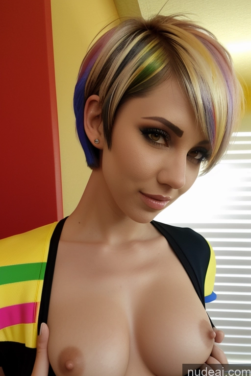 related ai porn images free for Short Hair Egyptian Close-up View Bra Pull Down Shrug Top Nude Rainbow Haired Girl Athlete Perfect Boobs