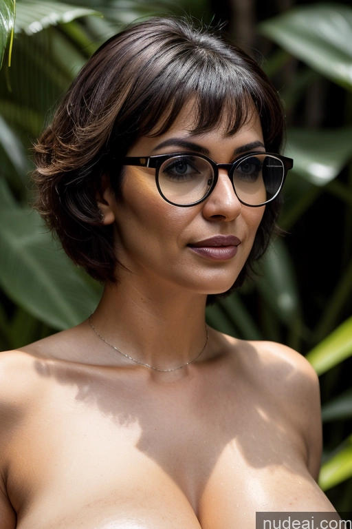 ai nude image of arafed woman with glasses and a necklace posing for a picture pics of Big Hips Big Ass Short Hair Glasses Perfect Boobs 30s Sexy Face Black Hair Indian Soft + Warm Jungle Side View Cumshot Nude One