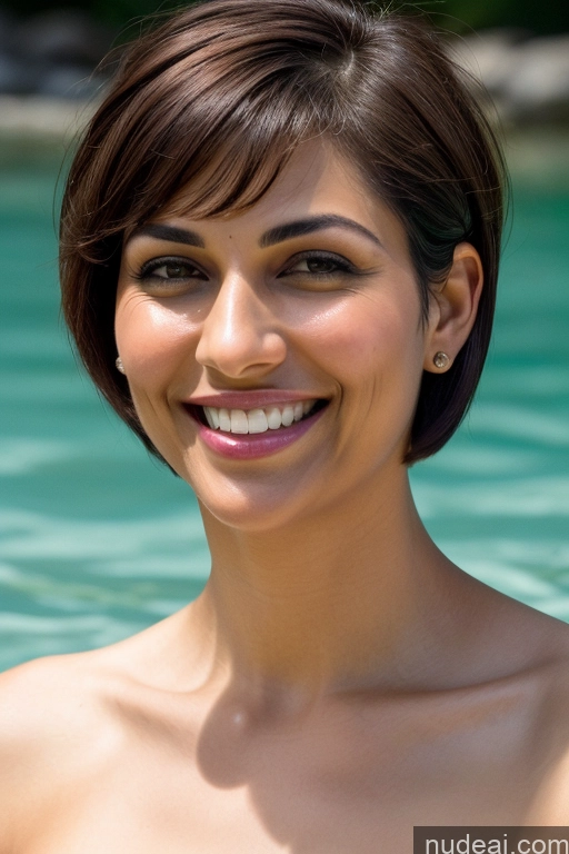 ai nude image of smiling woman in a blue bikini in a pool with a green background pics of Woman Pubic Hair Short Hair 30s Sexy Face Seductive Happy Black Hair Straight Indian Satin Sari Partially Nude Underwater