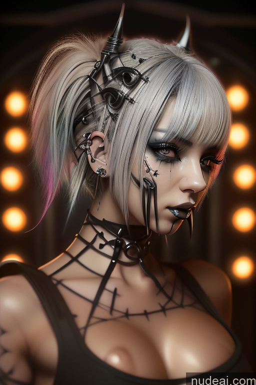 related ai porn images free for Bimbo Close-up View Rainbow Haired Girl Rockstar Hair Perfect Boobs Gothic Punk Girl Bra Pull Down