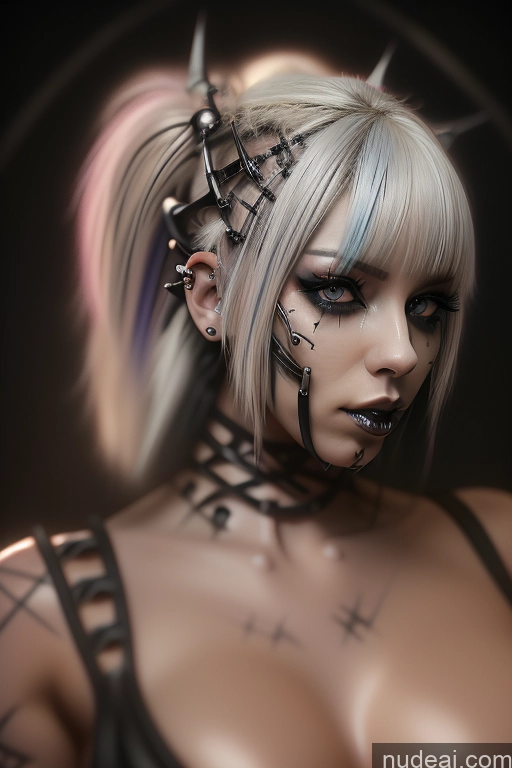 related ai porn images free for Bimbo Close-up View Rainbow Haired Girl Rockstar Hair Perfect Boobs Gothic Punk Girl Bra Pull Down