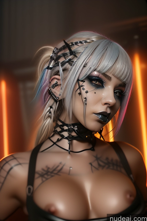 related ai porn images free for Bimbo Close-up View Rainbow Haired Girl Perfect Boobs Gothic Punk Girl Bra Pull Down Braided Cute Monster