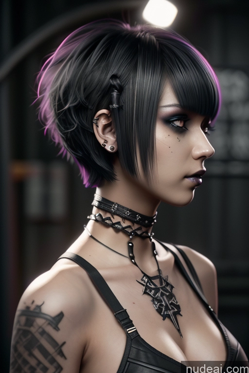 related ai porn images free for Sorority Cyberpunk Graphics Nude Close-up View Rainbow Haired Girl Braided Perfect Boobs Short Hair Gothic Punk Girl