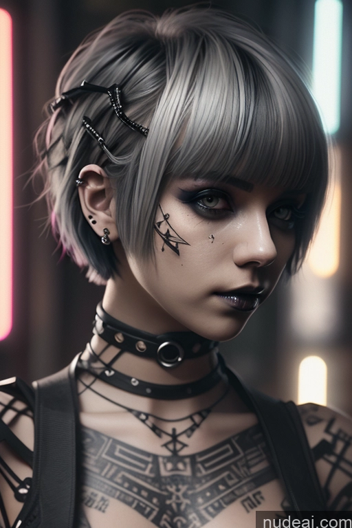 related ai porn images free for Sorority Cyberpunk Graphics Nude Close-up View Rainbow Haired Girl Braided Perfect Boobs Short Hair Gothic Punk Girl