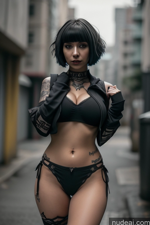 ai nude image of arafed woman in a black bikini and jacket posing for a picture pics of Nude Close-up View Rainbow Haired Girl Braided Perfect Boobs Short Hair Gothic Punk Girl Milf Cropped Hoodie Underboob Spread_legs, Pussy, Split_legs