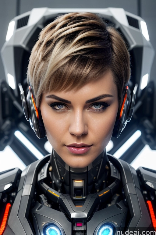 ai nude image of a close up of a woman with headphones on in front of a futuristic suit pics of Perfect Boobs Short Hair Nude Close-up View Rainbow Haired Girl Slicked Dream Mecha Girl Cyborg Big Ass Two Massage