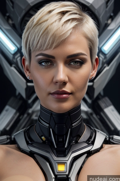 ai nude image of arafed woman with a futuristic look and a futuristic collar pics of Perfect Boobs Short Hair Nude Close-up View Rainbow Haired Girl Slicked Dream Mecha Girl Cyborg Big Ass Two Massage