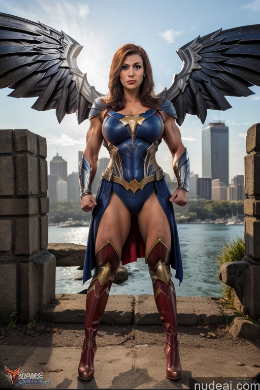 related ai porn images free for Front View Superheroine Muscular Superhero Cosplay Busty Has Wings