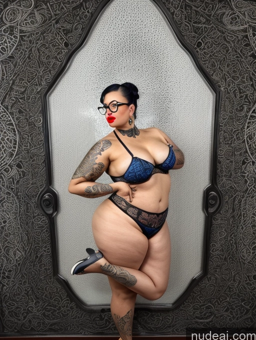 ai nude image of arafed woman in a blue bikini and black stockings posing in front of a mirror pics of Thick Small Tits Milf Fairer Skin Pink Hair Lipstick Big Hips Glasses Pubic Hair 30s Choker Chubby Big Ass Nude Tattoos Indian Skin Detail (beta) Bedroom