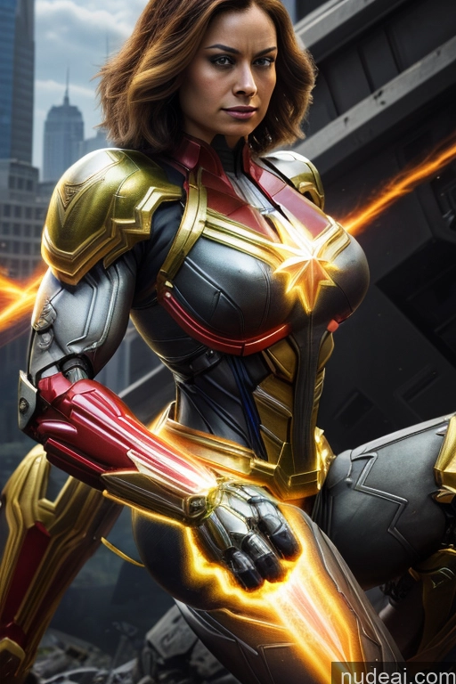 related ai porn images free for Captain Marvel Busty Superhero Powering Up Cosplay Science Fiction Style Bodybuilder Abs Perfect Boobs Heat Vision SuperMecha: A-Mecha Musume A素体机娘 Neon Lights Clothes: Yellow Battlefield