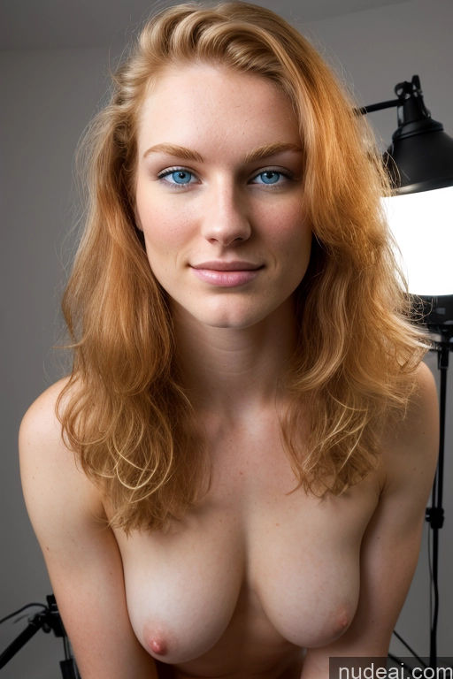 Hairy Women Muscular Two Ginger 18 Pubic Hair Photostudio, Shooting Light, Indoors, Cable, Light, Cyclorama, White Cyclorama, Scandinavian