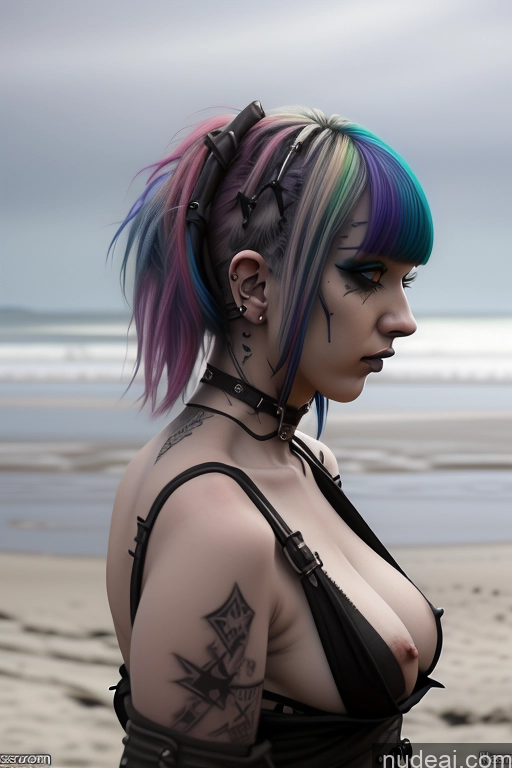 related ai porn images free for Gothic Punk Girl Close-up View Perfect Boobs Big Ass Nude Bra Pull Down Rainbow Haired Girl Beach