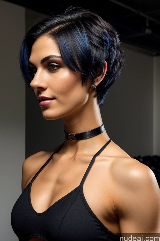 related ai porn images free for One Woman Perfect Body Skinny Fairer Skin 18 Short Hair Choker Detailed Dark Lighting Front View Snow Blue Hair Victorian Vampire