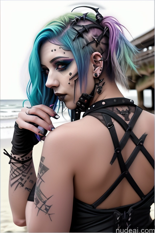 related ai porn images free for Gothic Punk Girl Close-up View Perfect Boobs Big Ass Nude Bra Pull Down Rainbow Haired Girl Beach