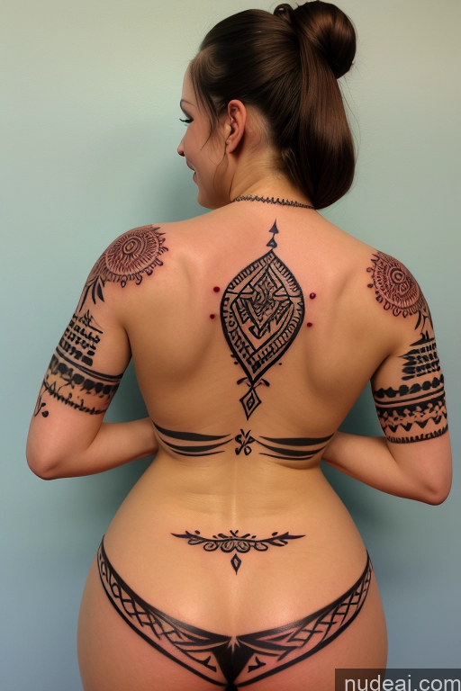 ai nude image of arafed woman with a tattoo on her back and a tattoo on her arm pics of Desert Close-up View Bra Pull Down Nude Busty Perfect Boobs Big Ass Tattoos Hat Sports Ponytail Big Hips Short Happy Brunette