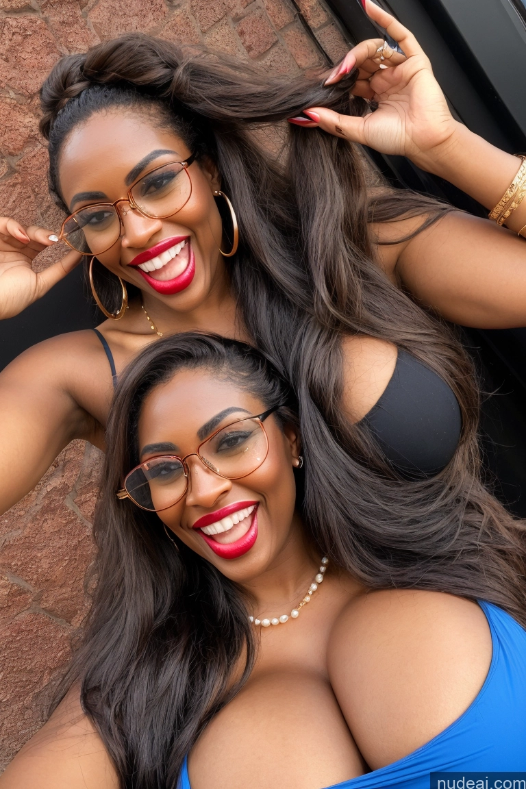 related ai porn images free for 30s Huge Boobs Glasses Busty Long Hair Brunette Lipstick Laughing Woman Topless Jewelry Pearl Jewelry Gold Jewelry Diamond Jewelry Dark Skin Thick Two