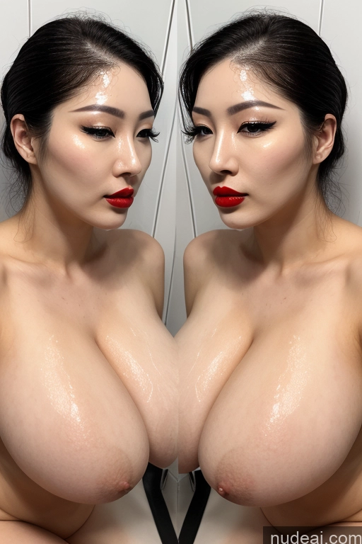 related ai porn images free for Woman One Huge Boobs Lipstick Skinny Fairer Skin 30s Black Hair Korean Front View Simple Slicked Nude Shower