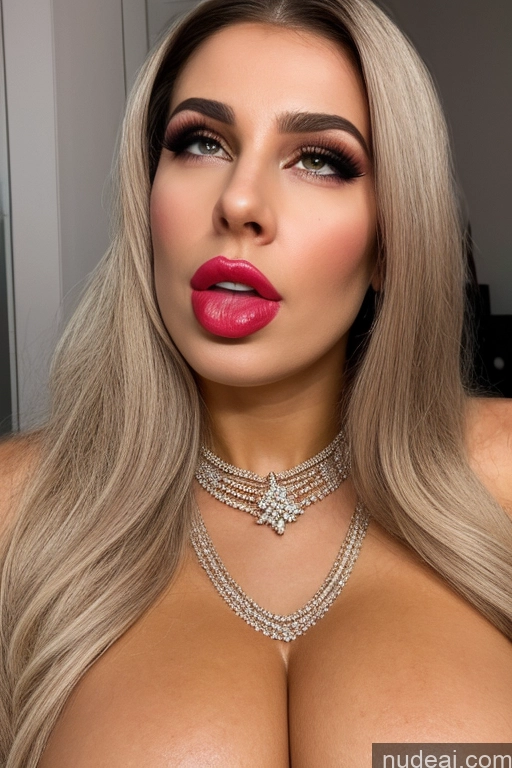 ai nude image of blond woman with big breast wearing a choke and necklace pics of Perfect Boobs Big Ass Thick Big Hips Long Legs Fairer Skin 30s Pouting Lips Ahegao Turkish Front View Cumshot Diamond Jewelry Bright Lighting Detailed