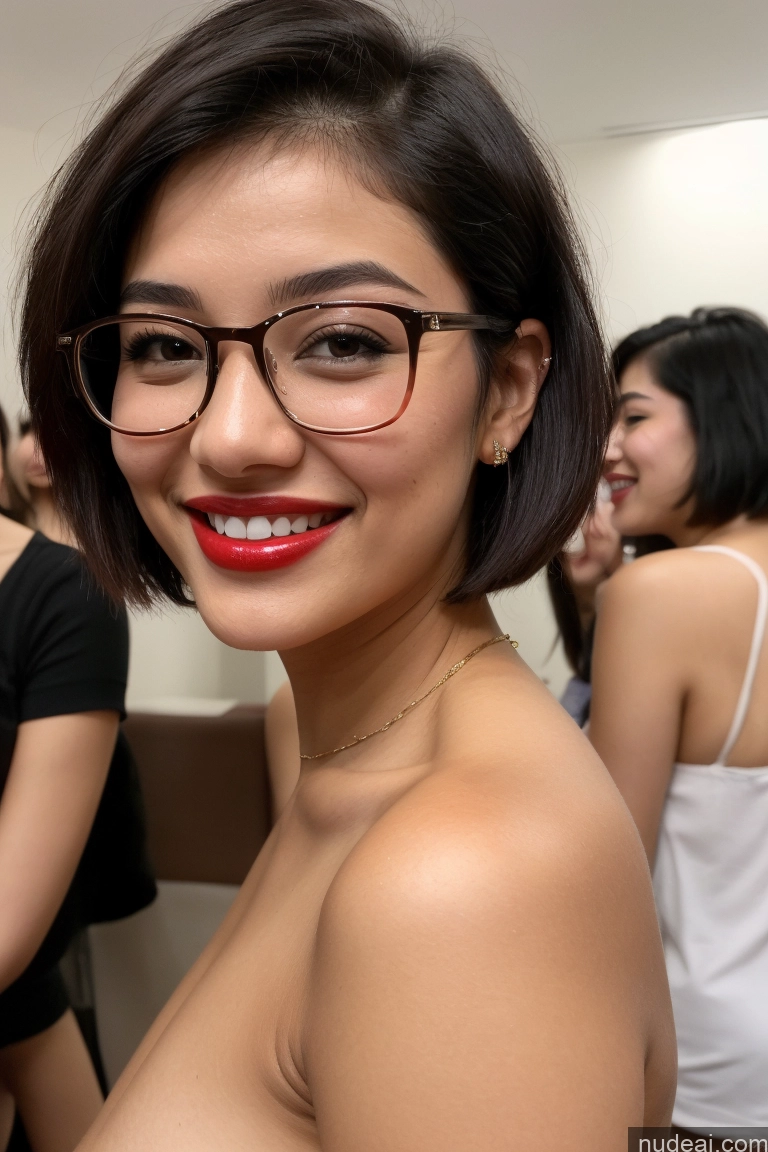 related ai porn images free for Sorority Black Hair Short Hair Front View Topless Happy Asian 20s Beautiful Glasses Lipstick Pubic Hair Several