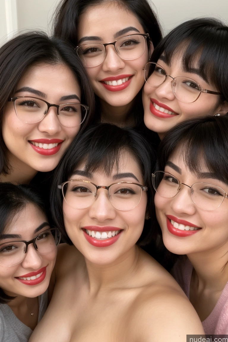 related ai porn images free for Sorority Black Hair Short Hair Front View Topless Happy Asian 20s Beautiful Glasses Lipstick Pubic Hair Two