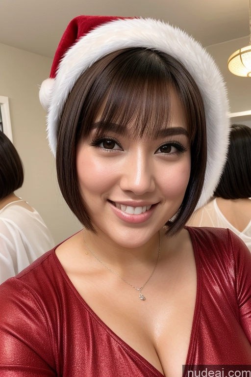 related ai porn images free for Chubby Japanese Latex 20s Short Hair Brunette Two Happy Santa Cumshot Front View