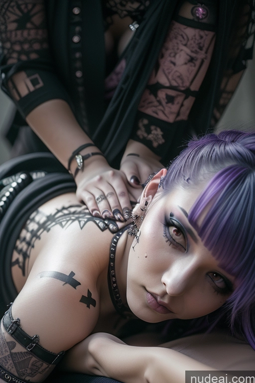 related ai porn images free for Perfect Boobs Purple Hair Nude Massage French Close-up View Several Gothic Punk Girl